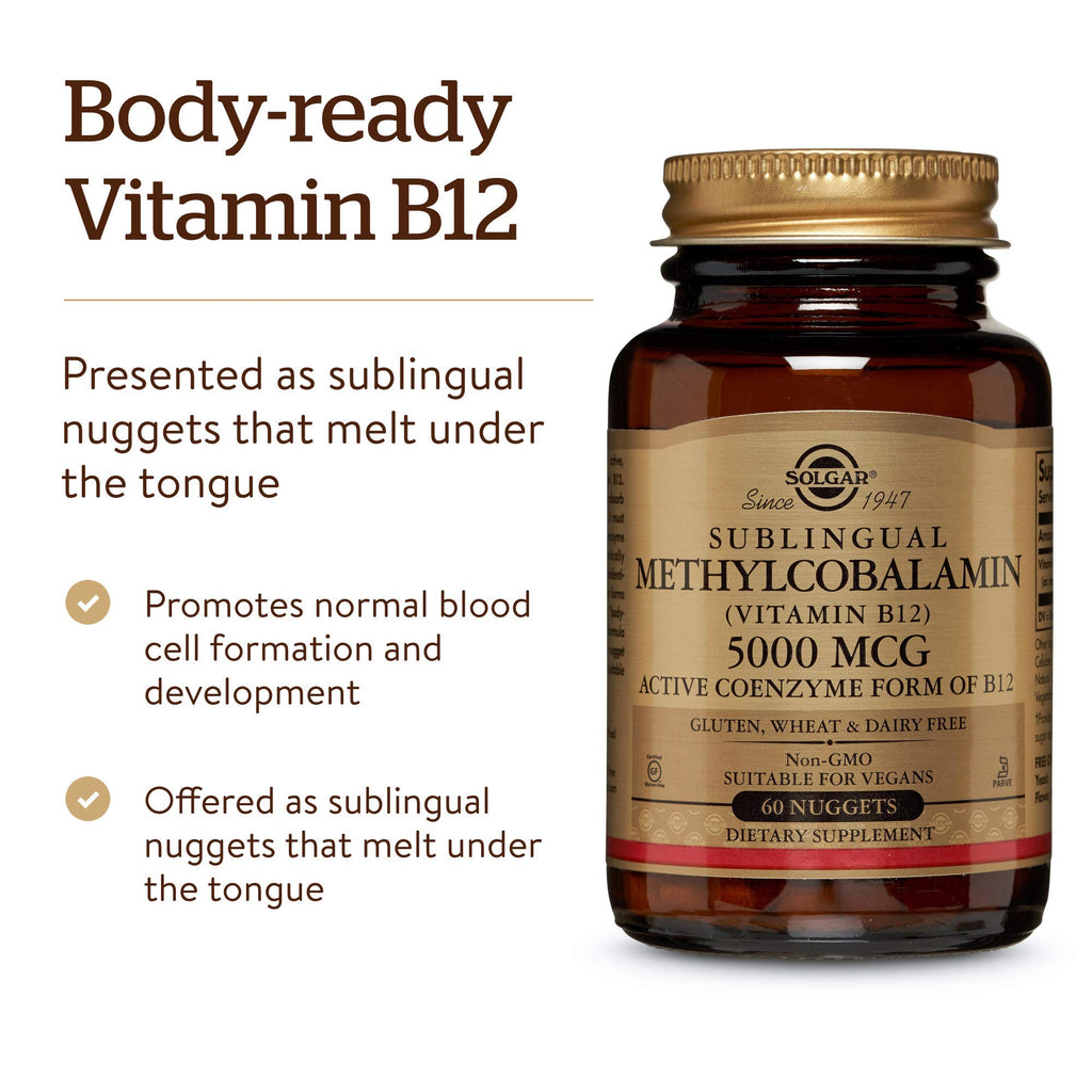Solgar Methylcobalamin Vitamin B12 5000 mcg - 60 Nuggets - image 5