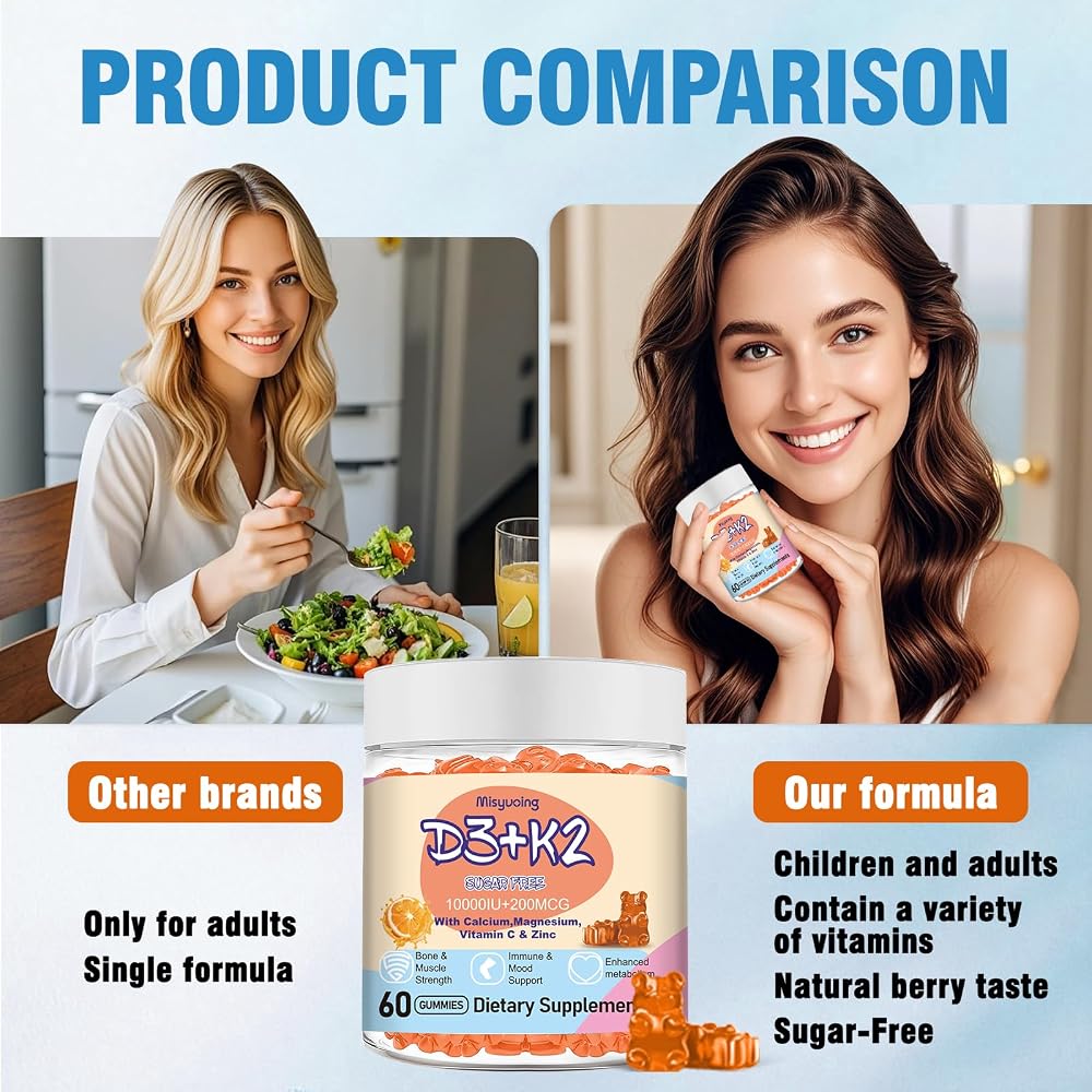 Misyvoing Vitamin D3 K2 Sugar-Free Gummies