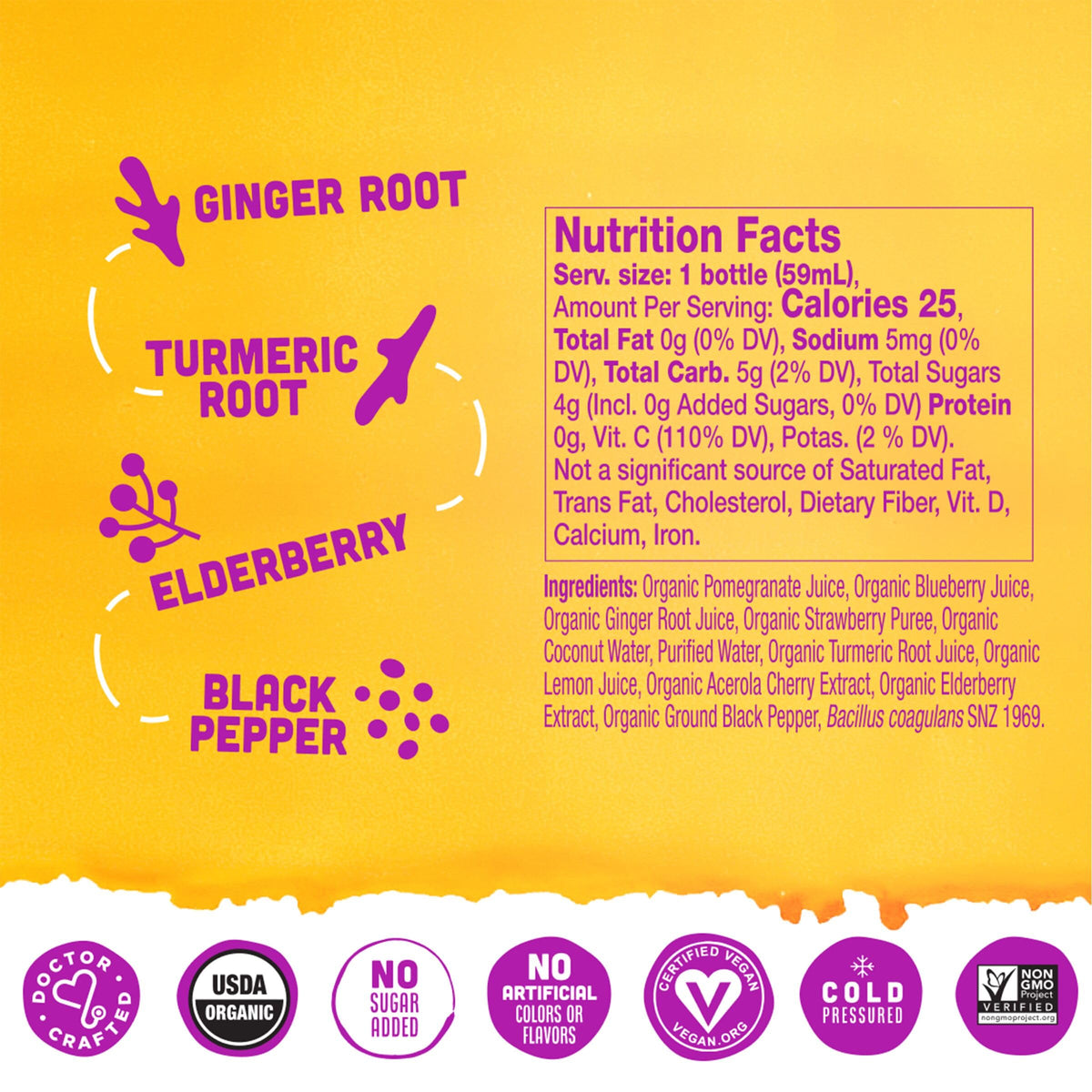 Vive Organic Immunity Boost Elderberry Ginger Turmeric Shot - 12 Pack - image 2