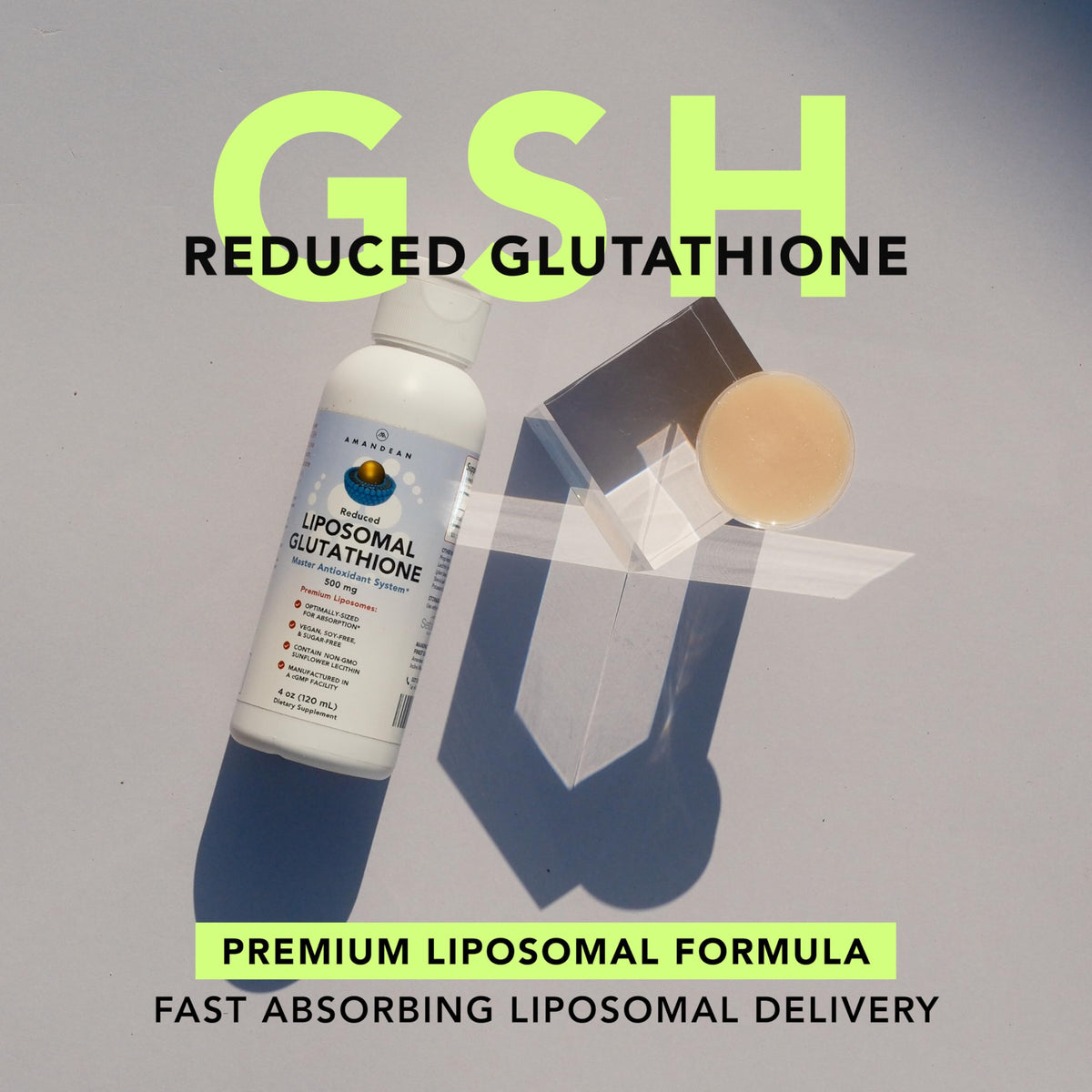 AMANDEAN Liposomal Glutathione 500mg Antioxidant Liquid - 4 Fl Oz - image 3