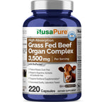 NusaPure Grass Fed Beef Organ Complex 3500mg - 220 Capsules