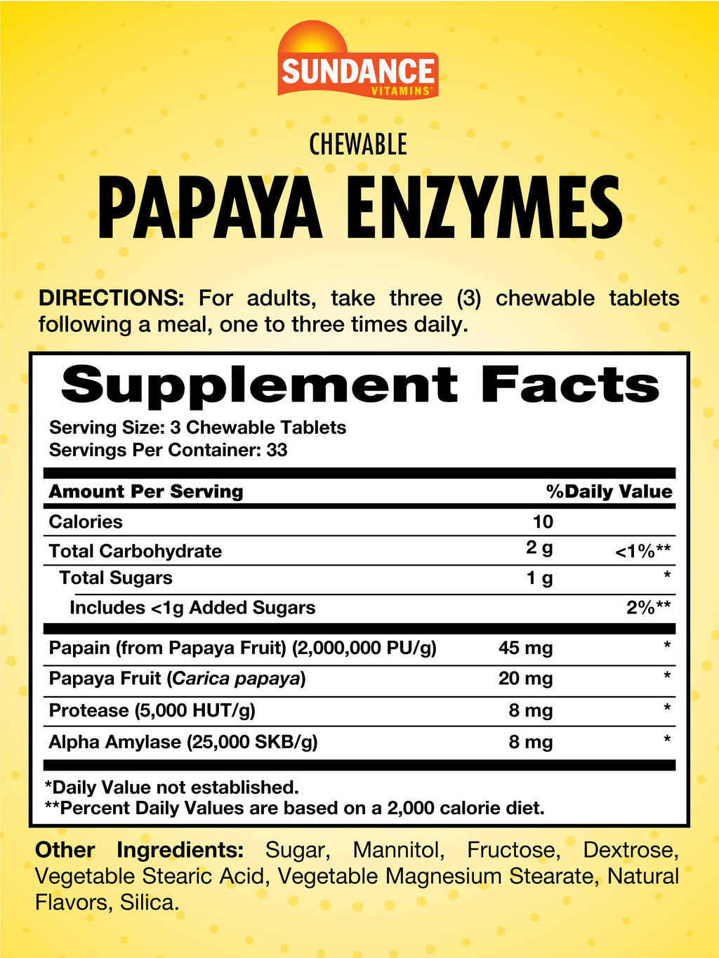 Sundance Papaya Enzymes Chewable Tablets - 100 Tablets - image 2
