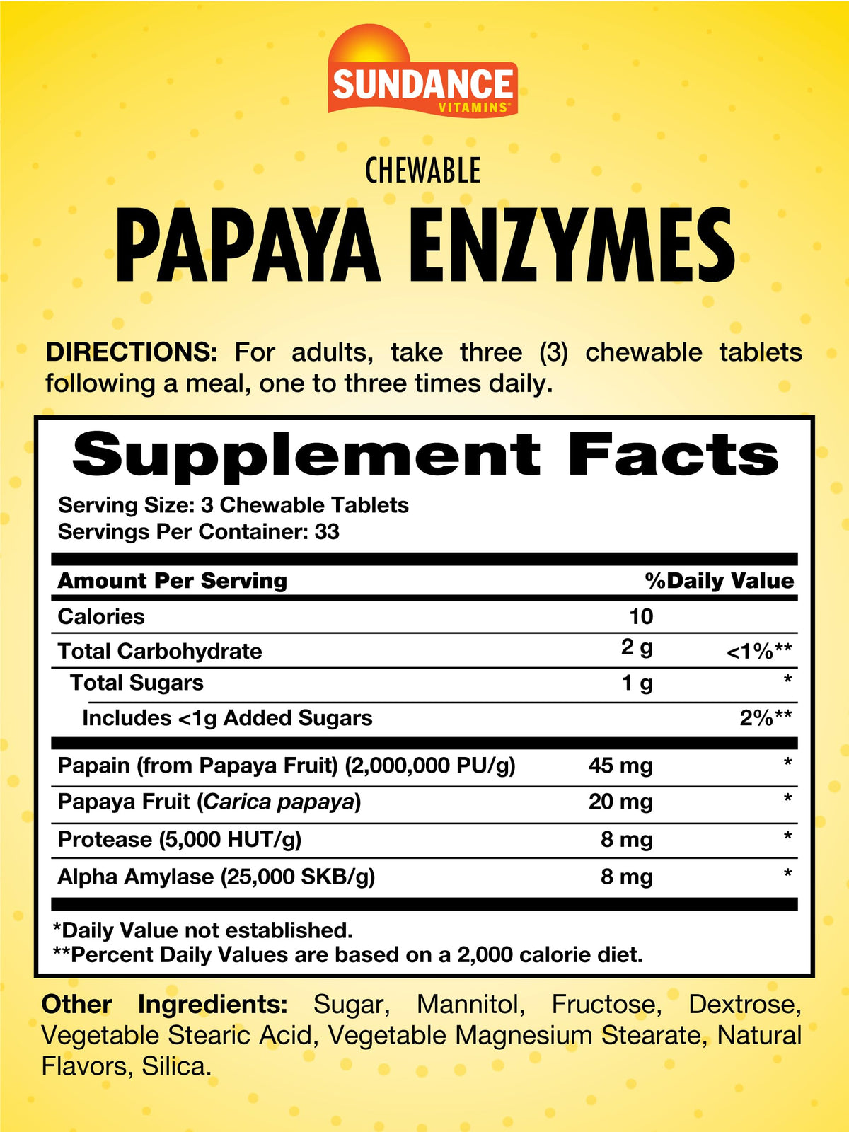 Sundance Papaya Enzymes Chewable Tablets - 100 Tablets - image 2