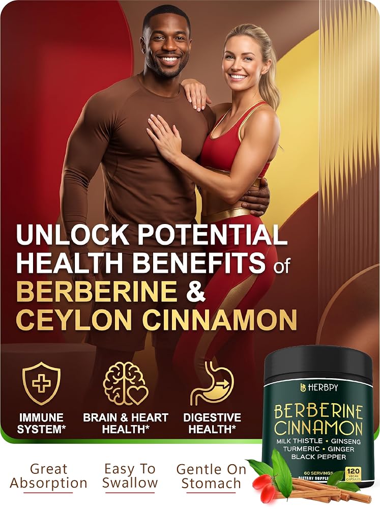 Herbpy 7in1 Premium Berberine HCl with Ceylon Cinnamon - 120 Capsules - image 5