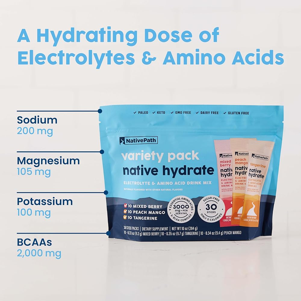 NativePath Hydrate Electrolyte Stick Packs Variety Pack - 30 Count - image 4