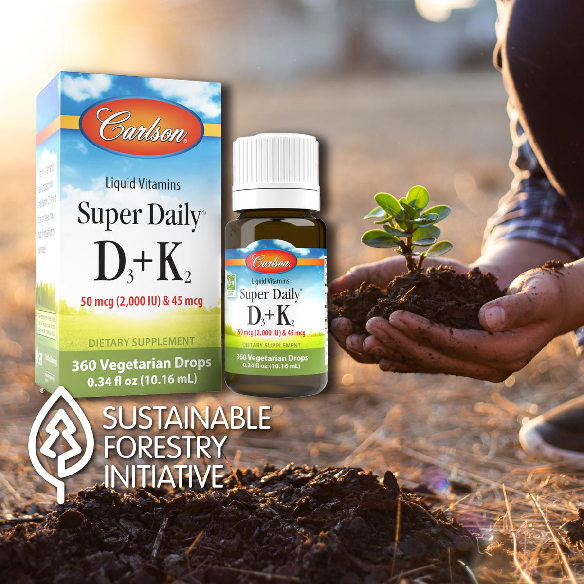 Carlson Super Daily D3 + K2 Vitamin Drops - 360 Drops - image 3