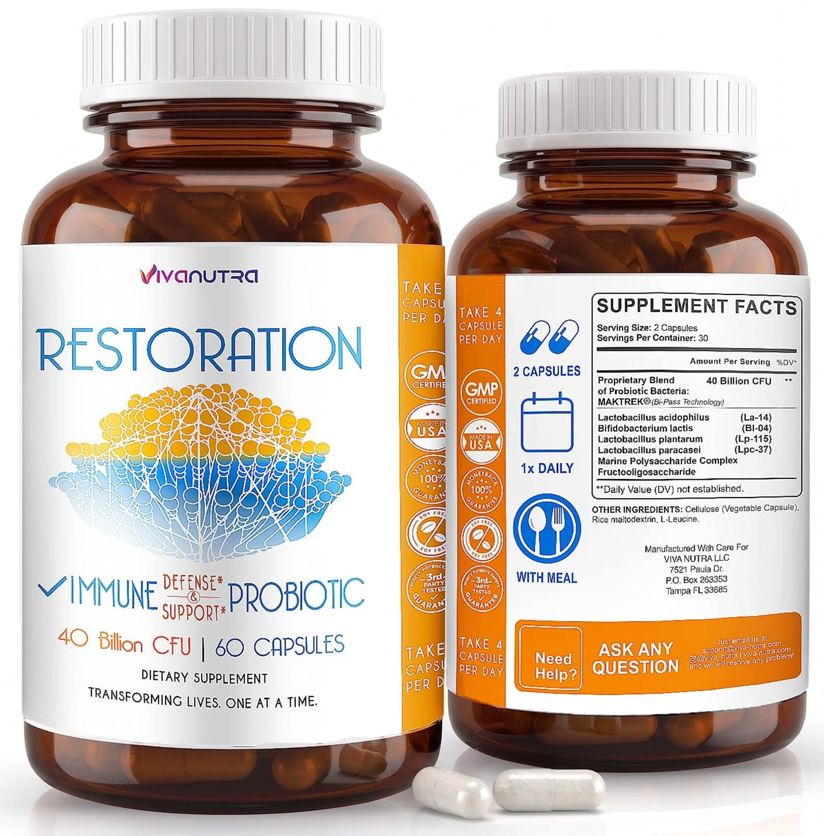 VIVANUTRA Restoration Probiotic Nail Fungus Supplement Extra Strength