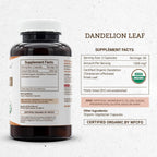Secrets of the Tribe Dandelion Leaf USDA Organic Capsules