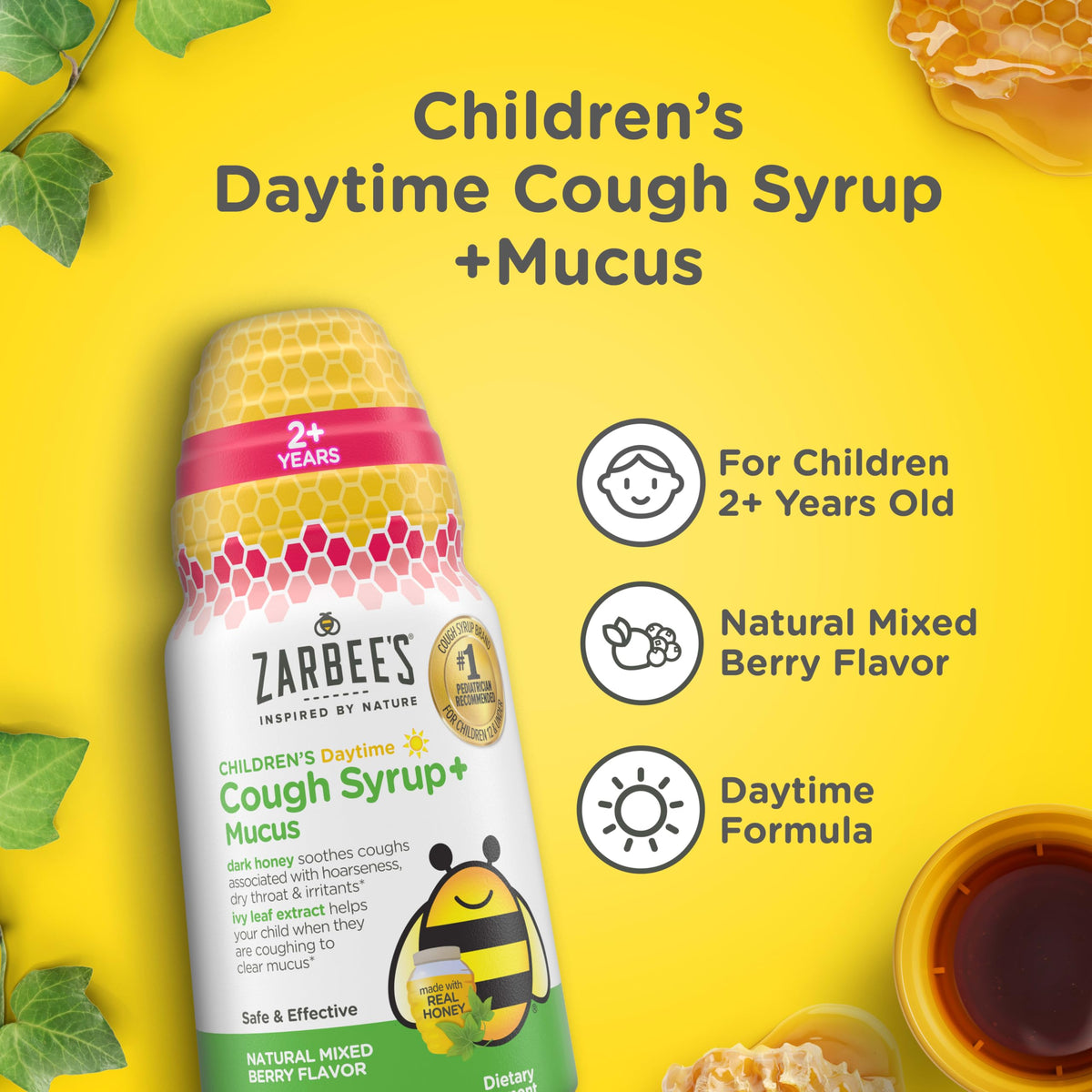 Zarbee's Kids Daytime Cough Syrup + Mucus with Honey - 4 fl oz - image 4