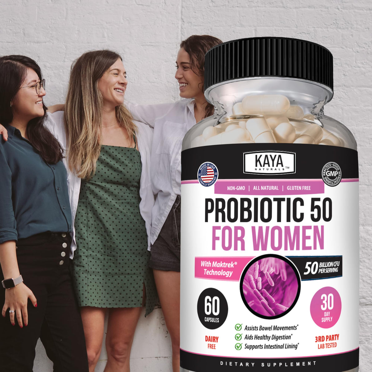 Kaya Naturals Womens Probiotic 50 Billion CFU