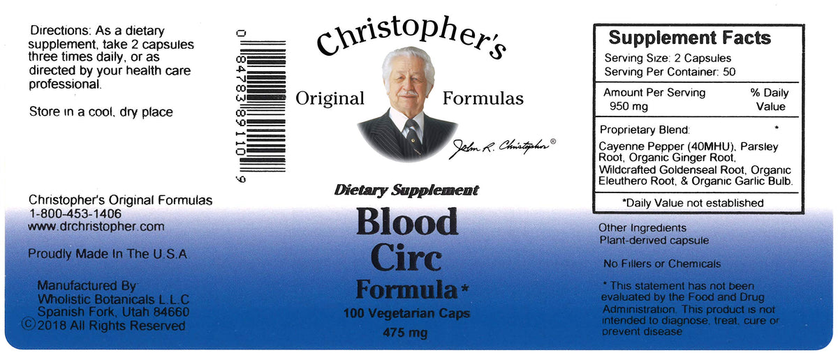 Christopher's Original Formulas Blood Circulation Formula - 100 Capsules - image 2