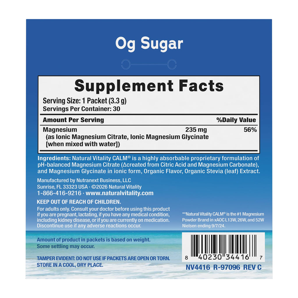 Natural Vitality Calm Magnesium Stick Packets - 30 Packets - image 3