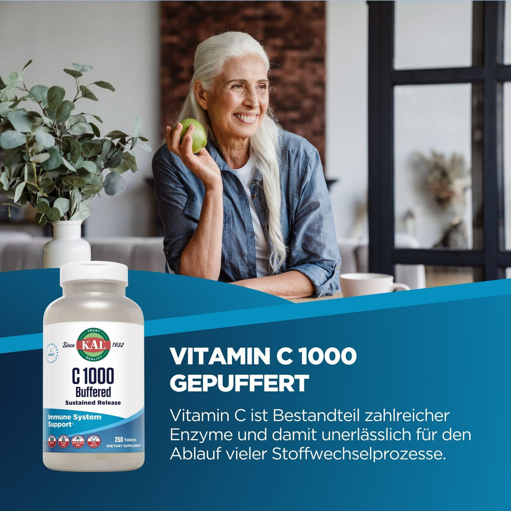 KAL C 1000 Buffered Vitamin C Sustained Release - 250 Tablets - image 2