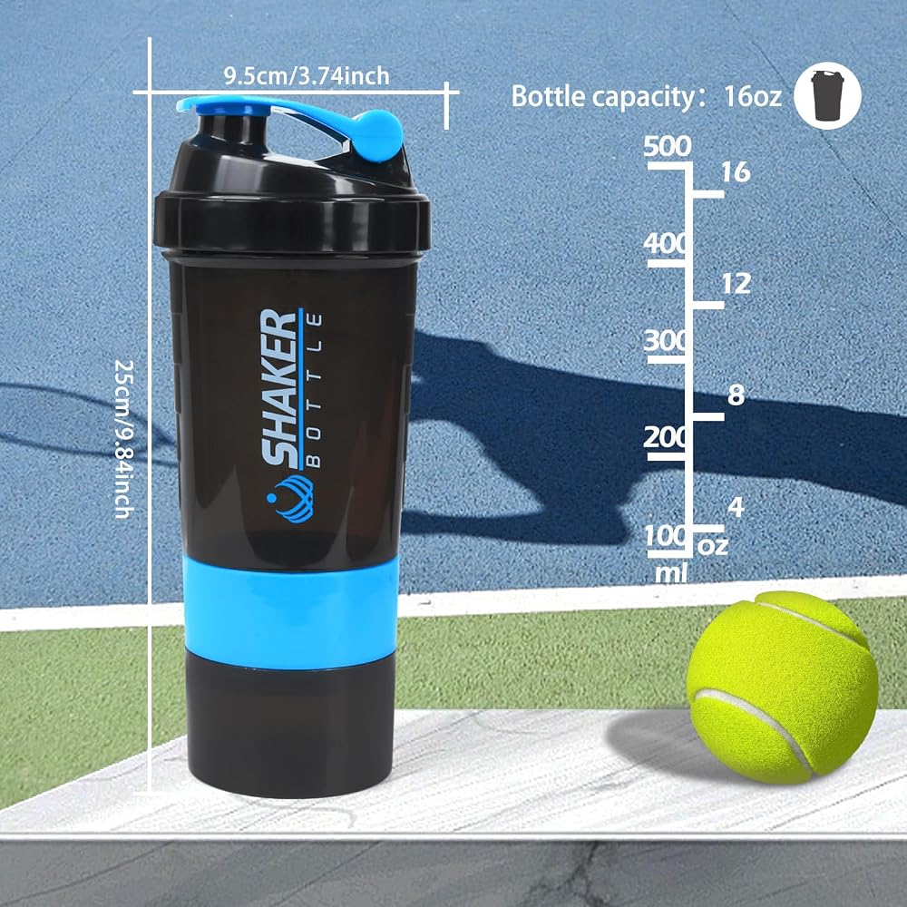 XTKS Shaker Bottle,16oz Protein Shaker Bottles with Mixing Ball, 3
