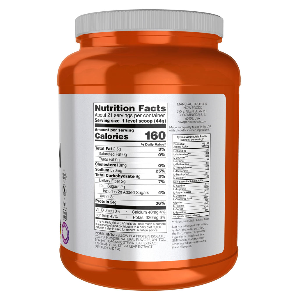 NOW Sports Pea Protein 24g Creamy Chocolate - 2 lbs - image 2