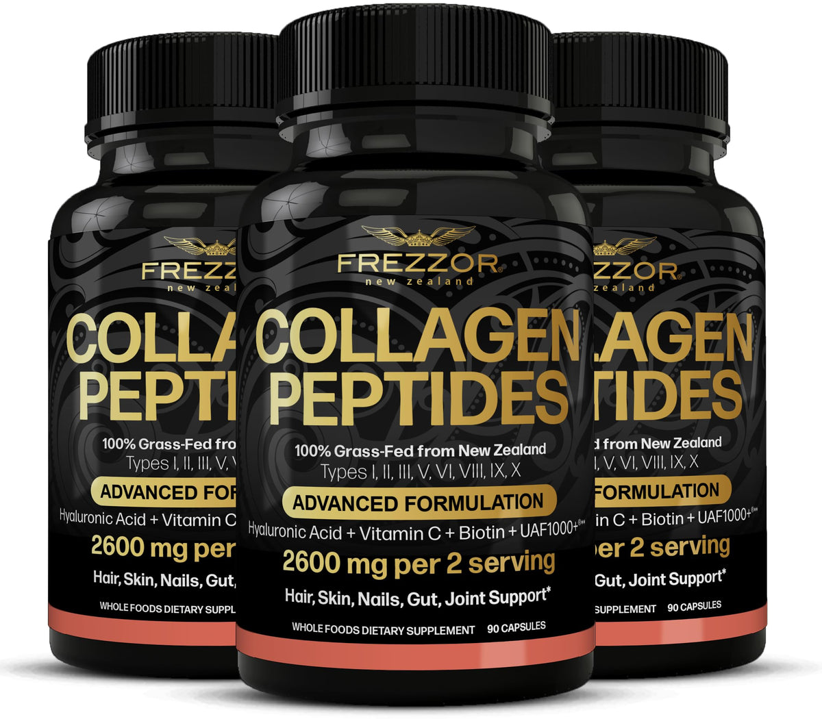 FREZZOR Collagen Peptides with UAF1000+ - 270 Capsules