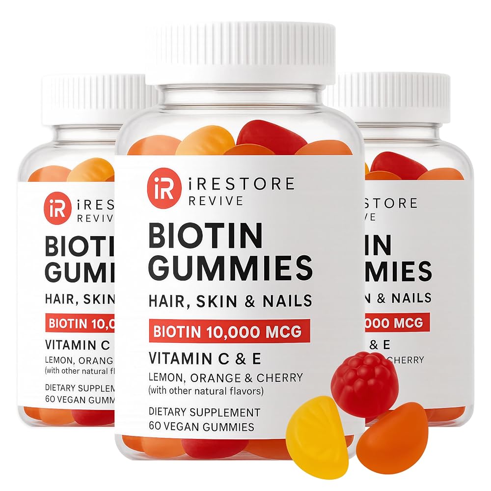 iRestore Hair Gummy Vitamins with Biotin 10,000mcg - 180 Gummies