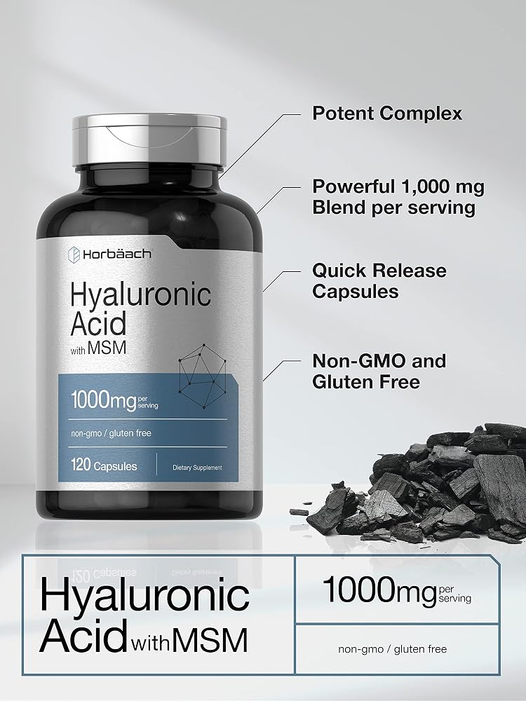 Horbäach Hyaluronic Acid with MSM 1000 mg - 120 Capsules - image 3