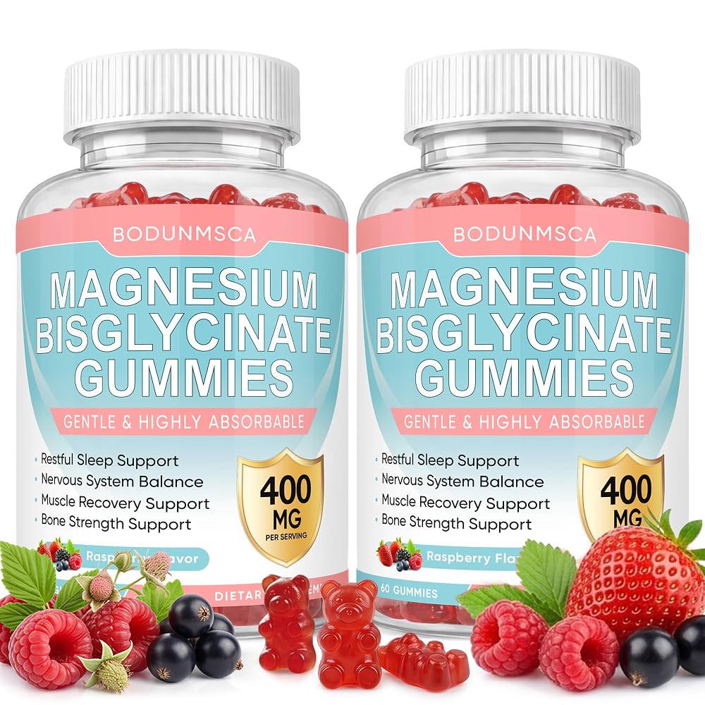 BODUNMSCA Magnesium Bisglycinate Gummies 400mg - 120 Gummies
