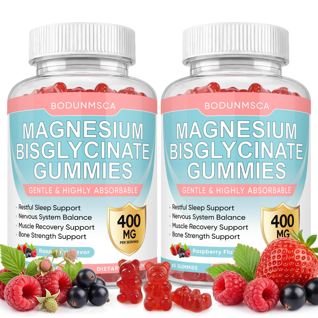BODUNMSCA Magnesium Bisglycinate Gummies 400mg - 120 Gummies