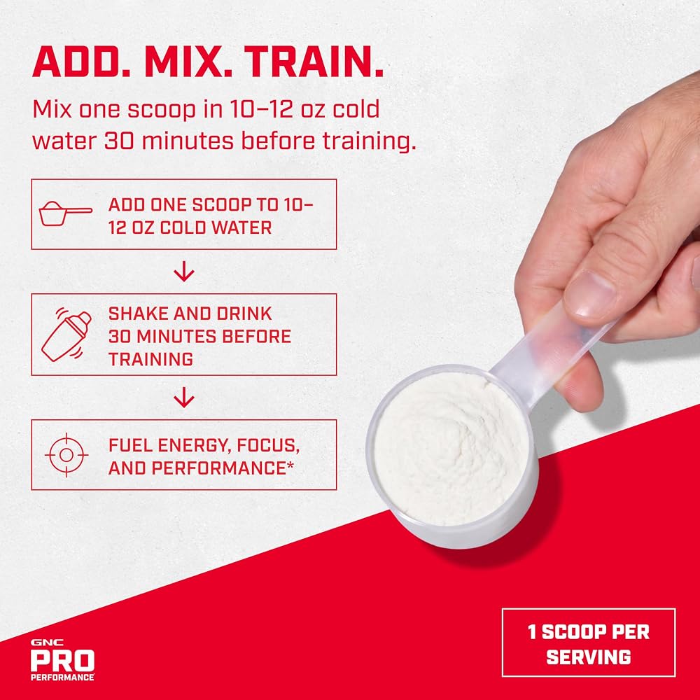 GNC Pro Performance Pre-Workout Blue Raspberry - 30 Servings - image 5