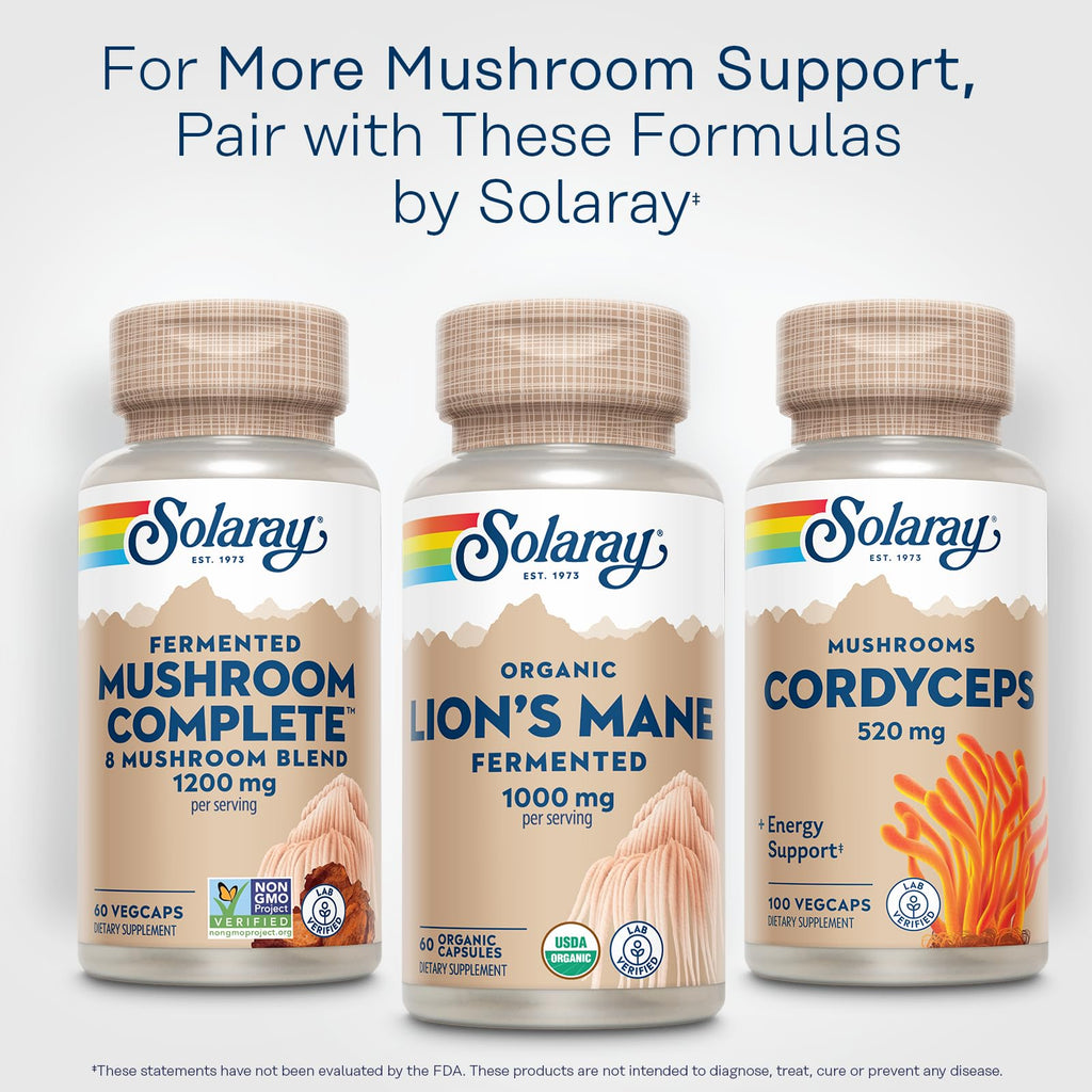 SOLARAY Organic Lion's Mane - 60 Vegetarian Capsules - image 6