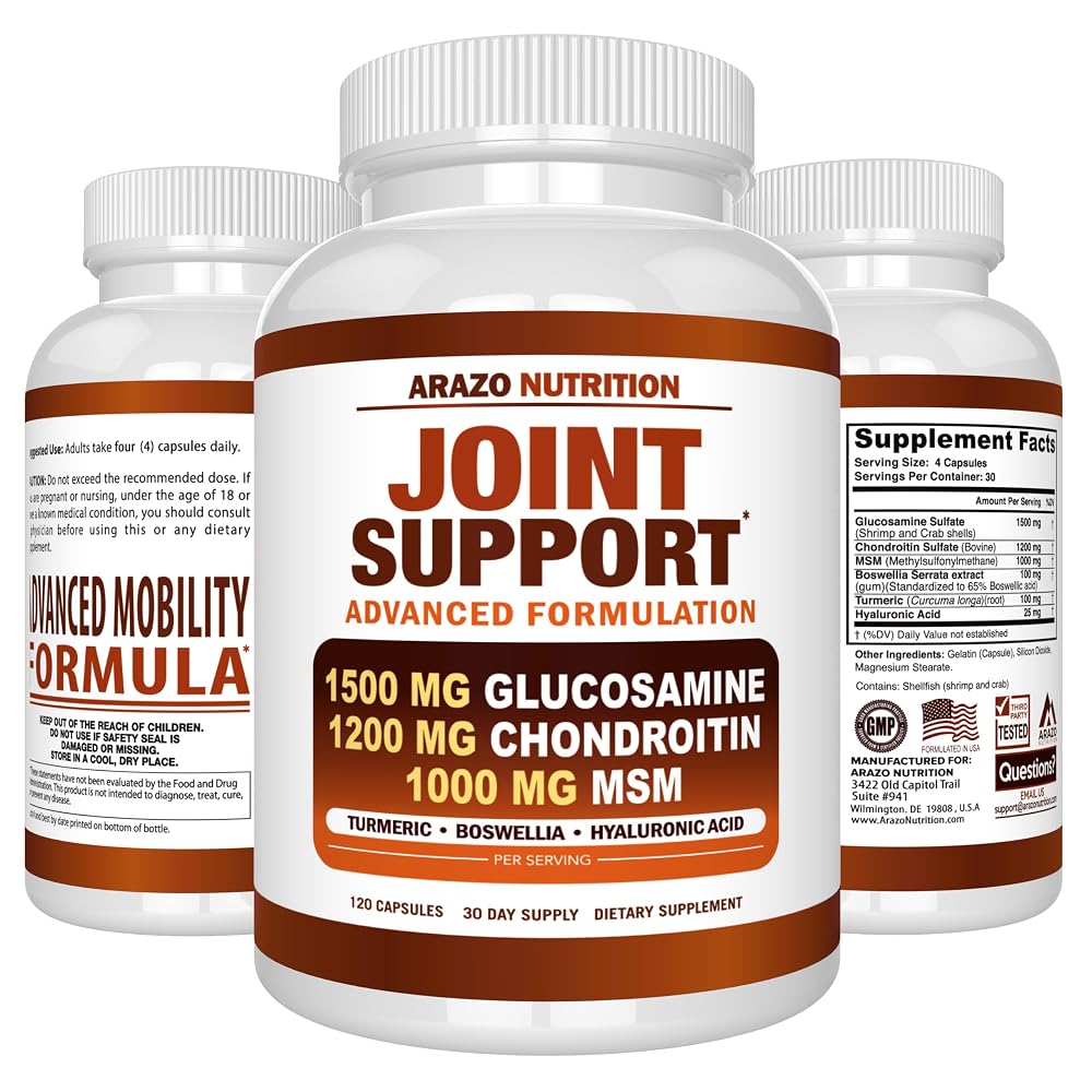 Arazo Nutrition Glucosamine Chondroitin Turmeric Msm Boswellia