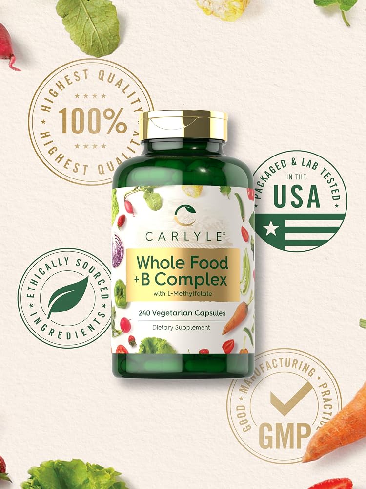 Carlyle Vitamin B Complex Whole Foods Blend - 240 Capsules - image 6