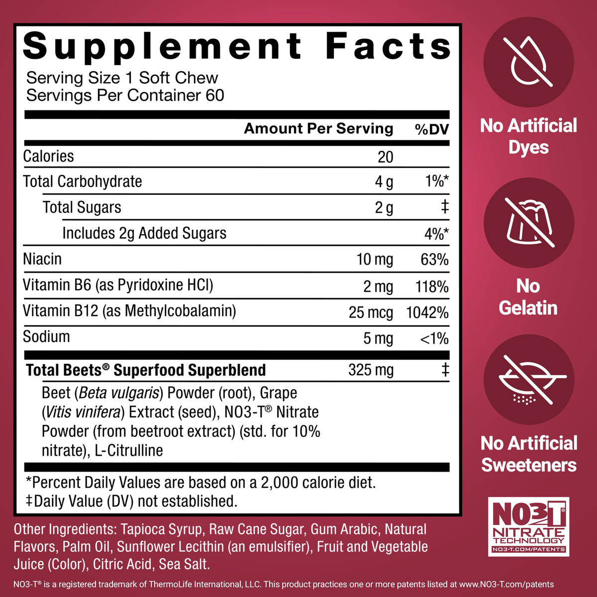 Force Factor Total Beets Soft Chews with Beetroot