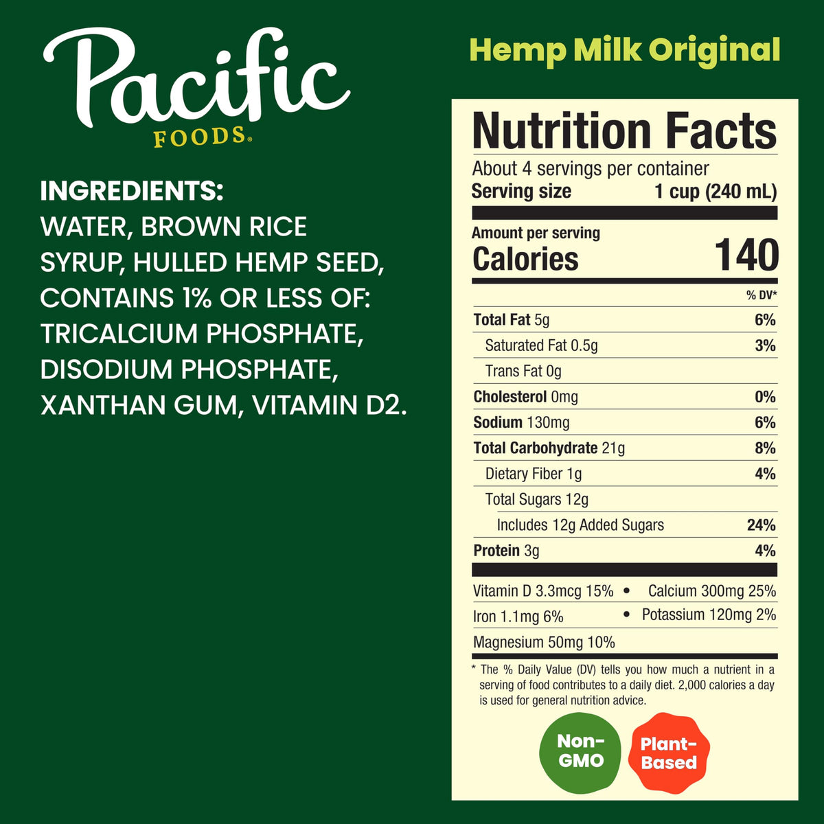 Pacific Foods Hemp Milk Original - 32 Fl Oz - image 2