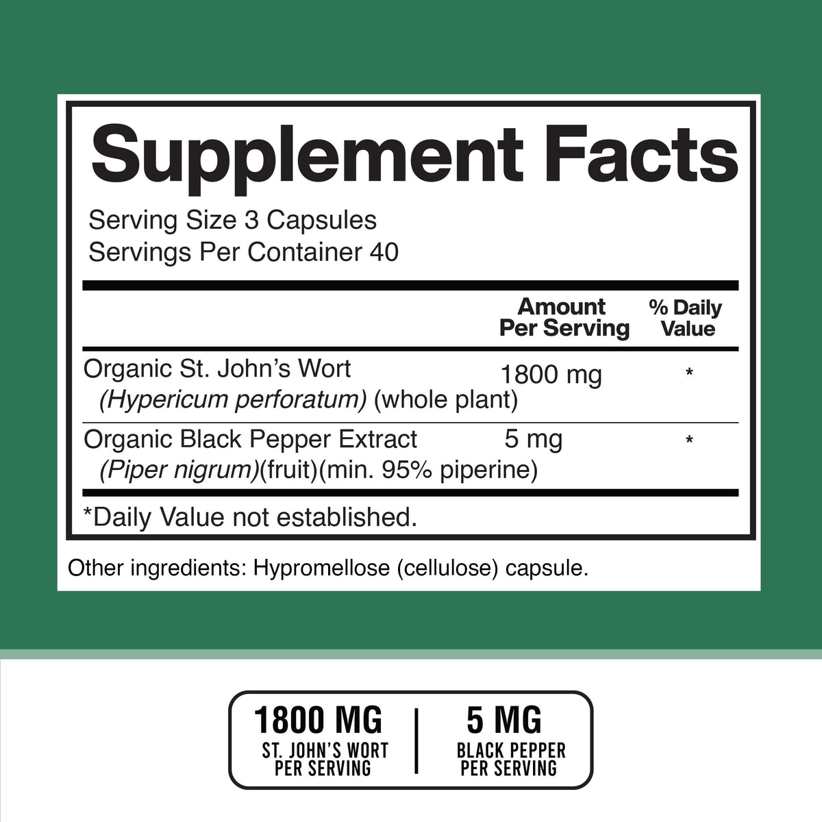 American Standard Supplements St. John's Wort 1800mg - 120 Capsules - image 4