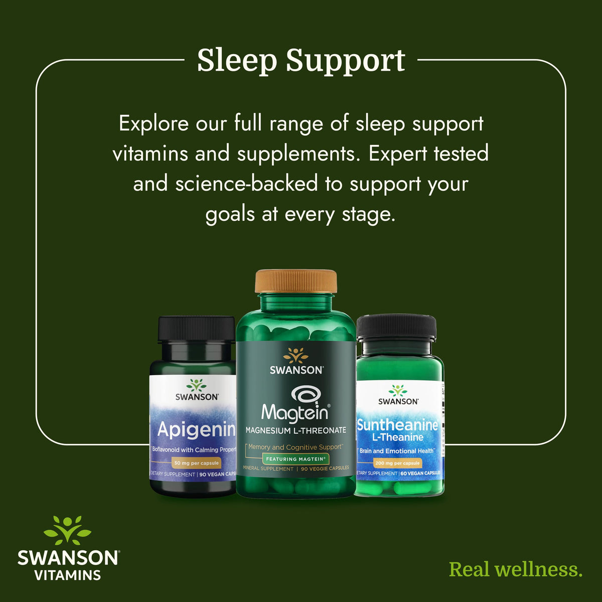 Swanson Apigenin Supplement for Sleep Support, 50 mg