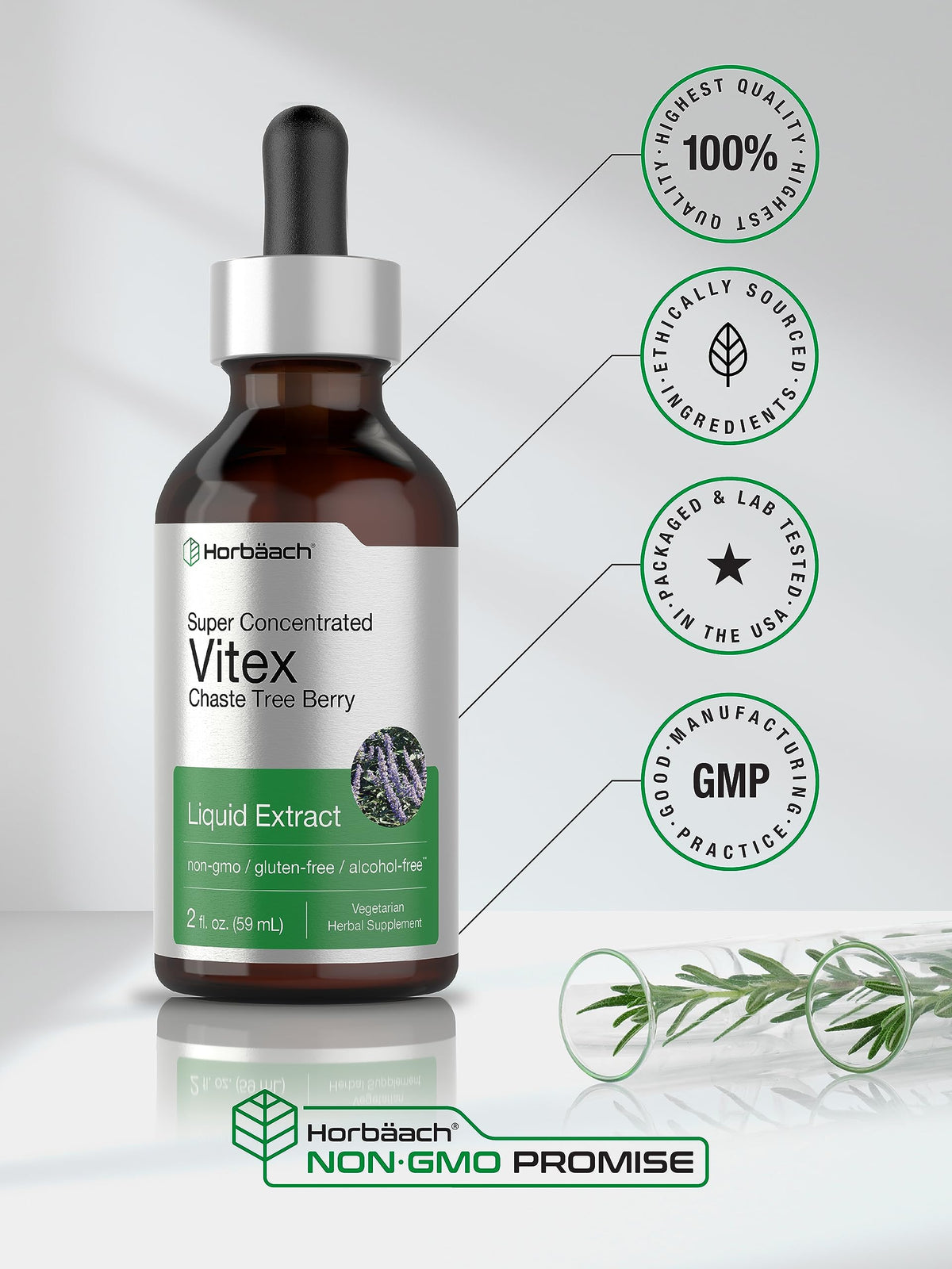 Horbäach Vitex Berry Chasteberry Extract Tincture - 2 fl oz - image 6