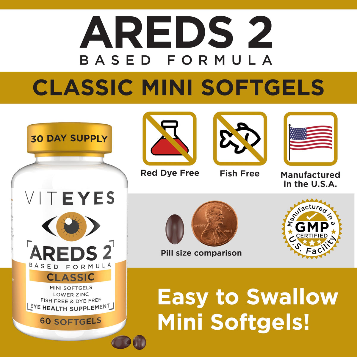 Viteyes AREDS 2 Classic Macular Health Formula - 60 Softgels - image 6