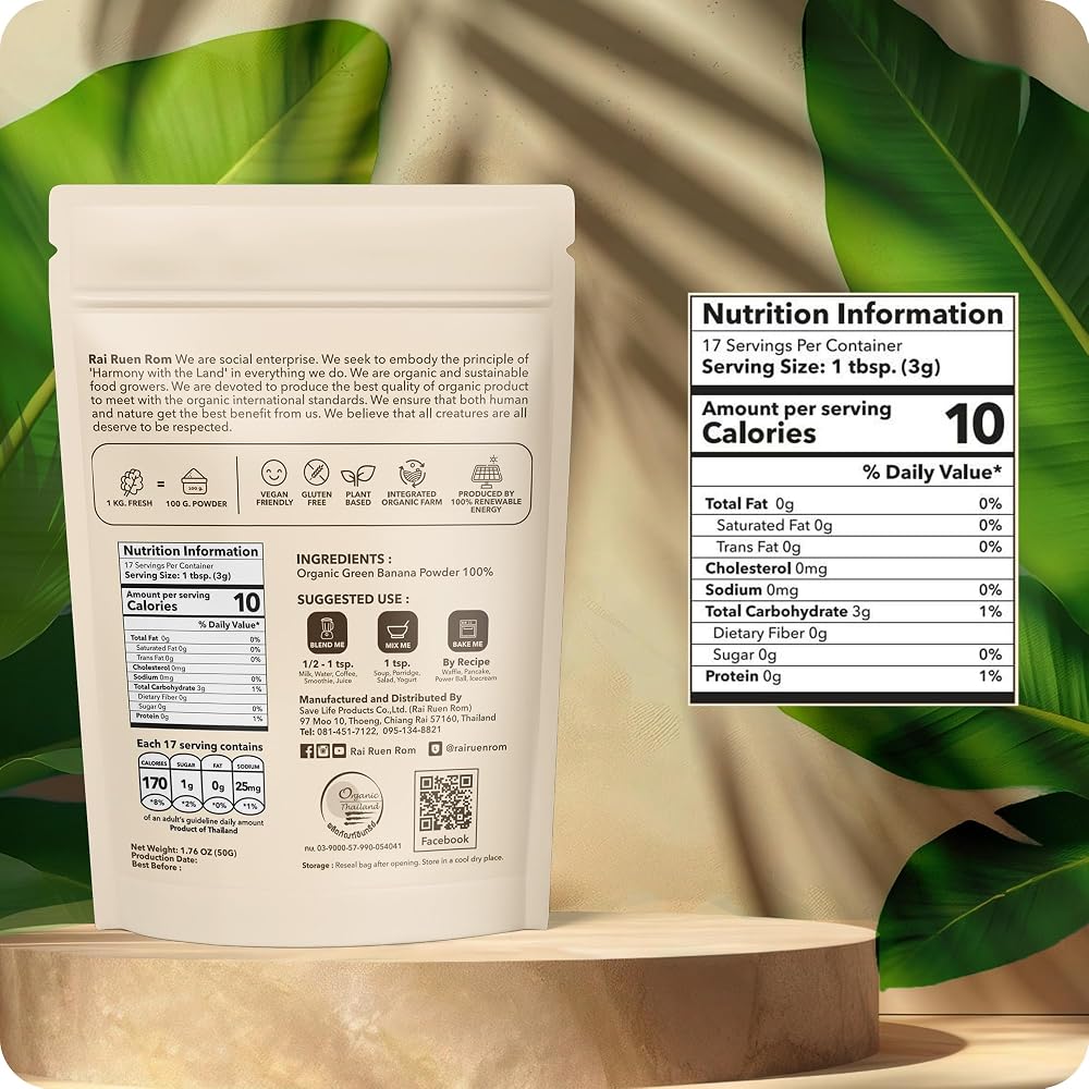 HappyLyfe Rairuen ROM Organic Green Banana Powder - 50g - image 2