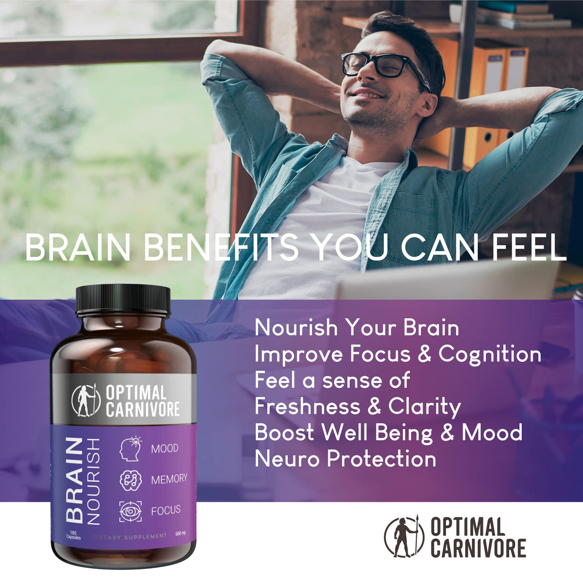 Optimal Carnivore Lions Mane & Beef Brain Capsules - 180 Count - image 5