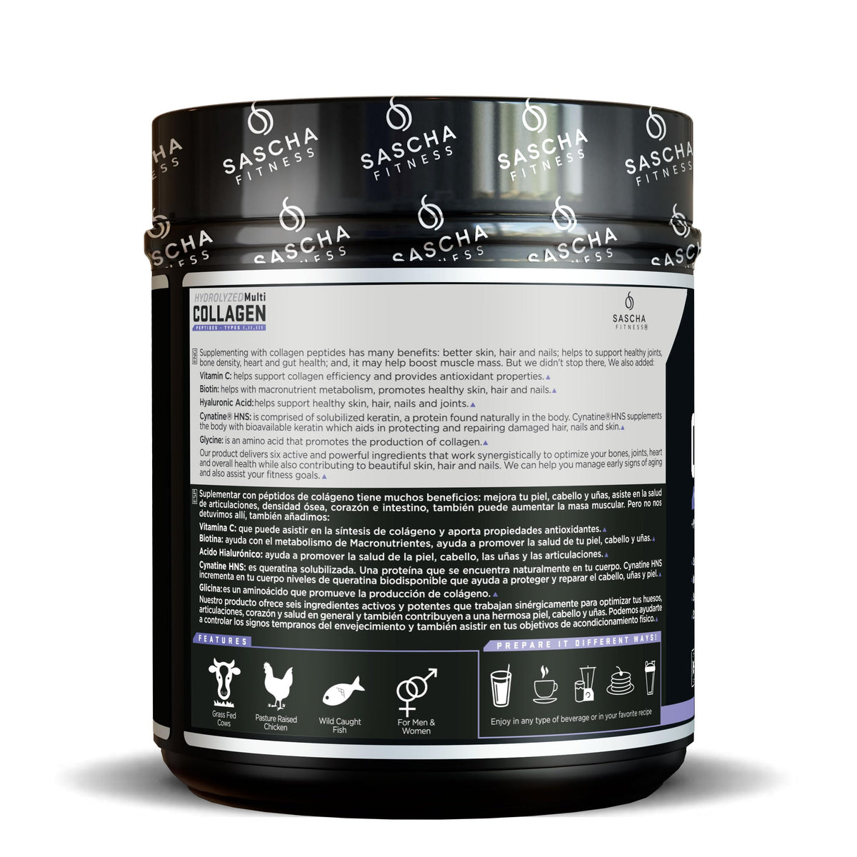 SASCHA FITNESS Hydrolyzed Multi Collagen Peptides Tipes 1,2 & 3