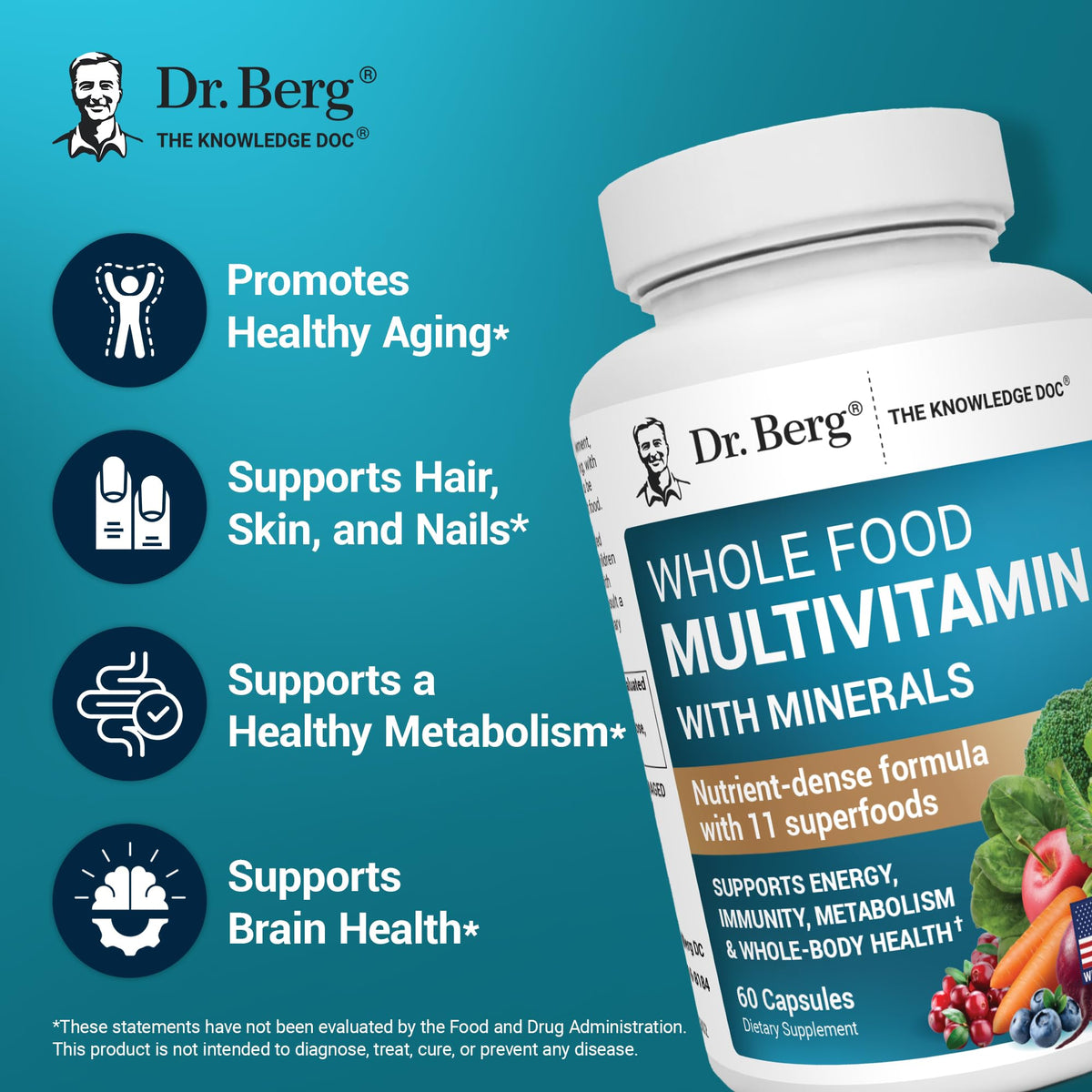 Dr. Berg Nutritionals Whole Food Multivitamin - 60 Capsules - image 3