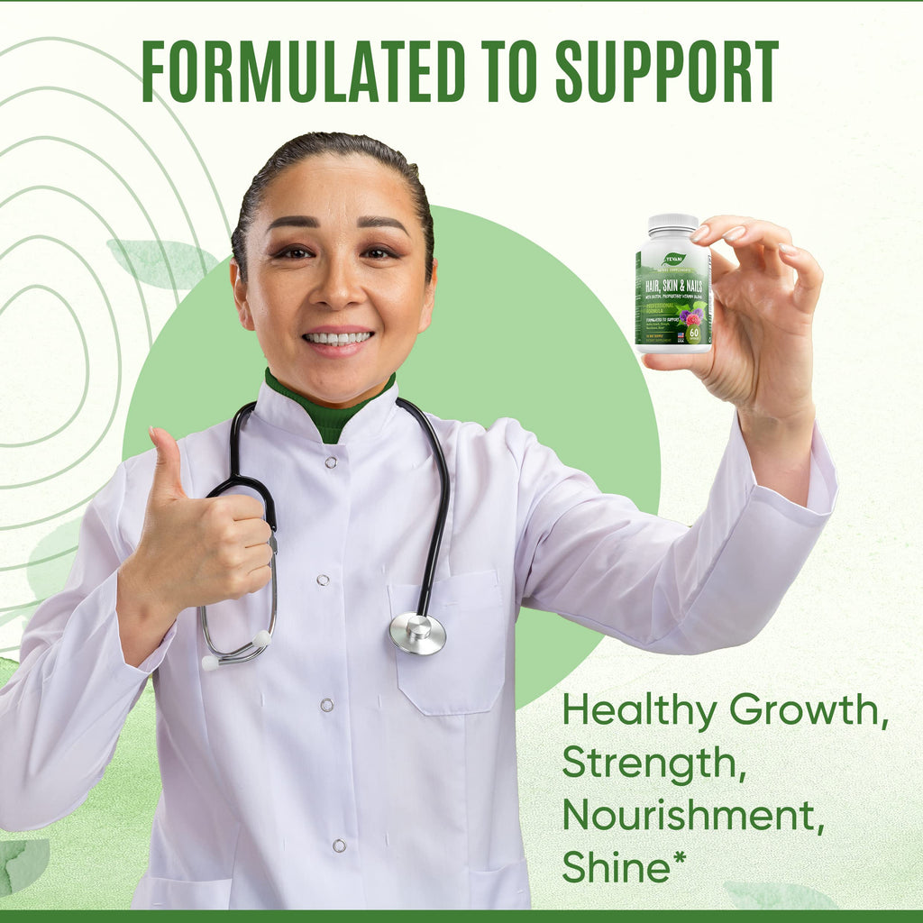 YEVANI Hair, Skin and Nails Biotin Vitamins - 60 Capsules - image 4