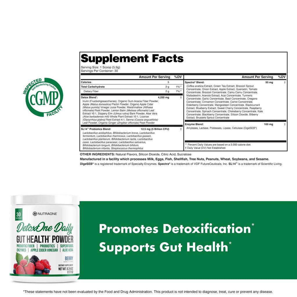 NutraOne DetoxOne Daily Gut Health Powder - image 5