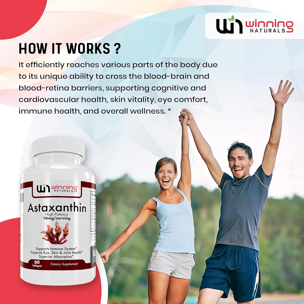 WINNING NATURALS Astaxanthin 10 mg Softgels - 60 Count - image 4