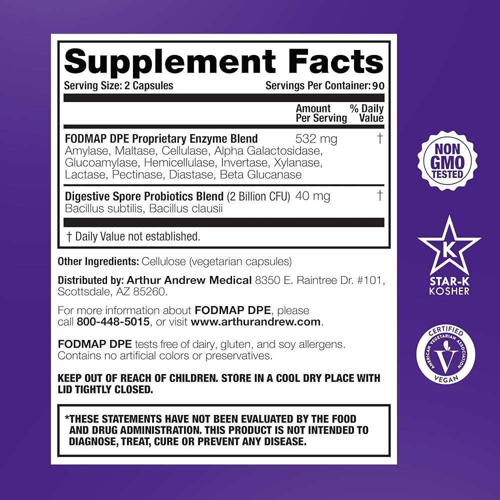 Arthur Andrew Medical, FODMAP DPE, Digestive Enzymes, Capsules - image 5