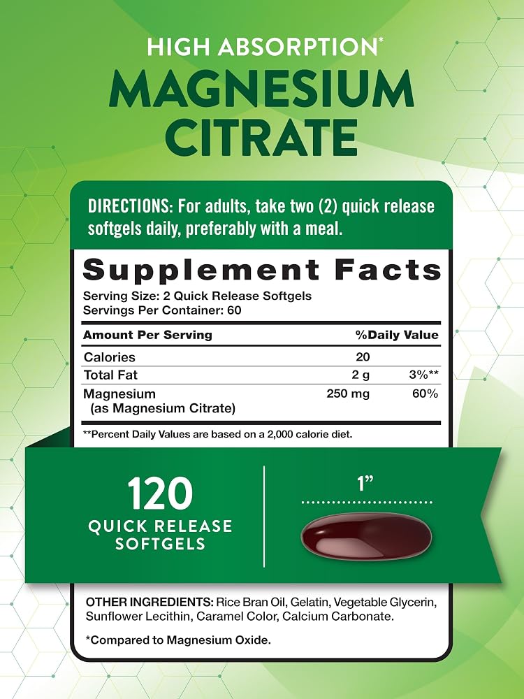 Nature's Truth Magnesium Citrate 250mg - 120 Softgels - image 2