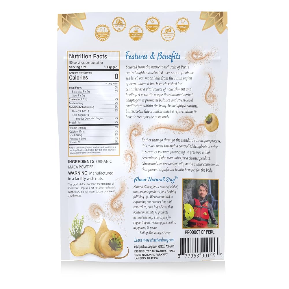 NaturalZing Maca Root Powder High Glucosinolates - 12 oz - image 3