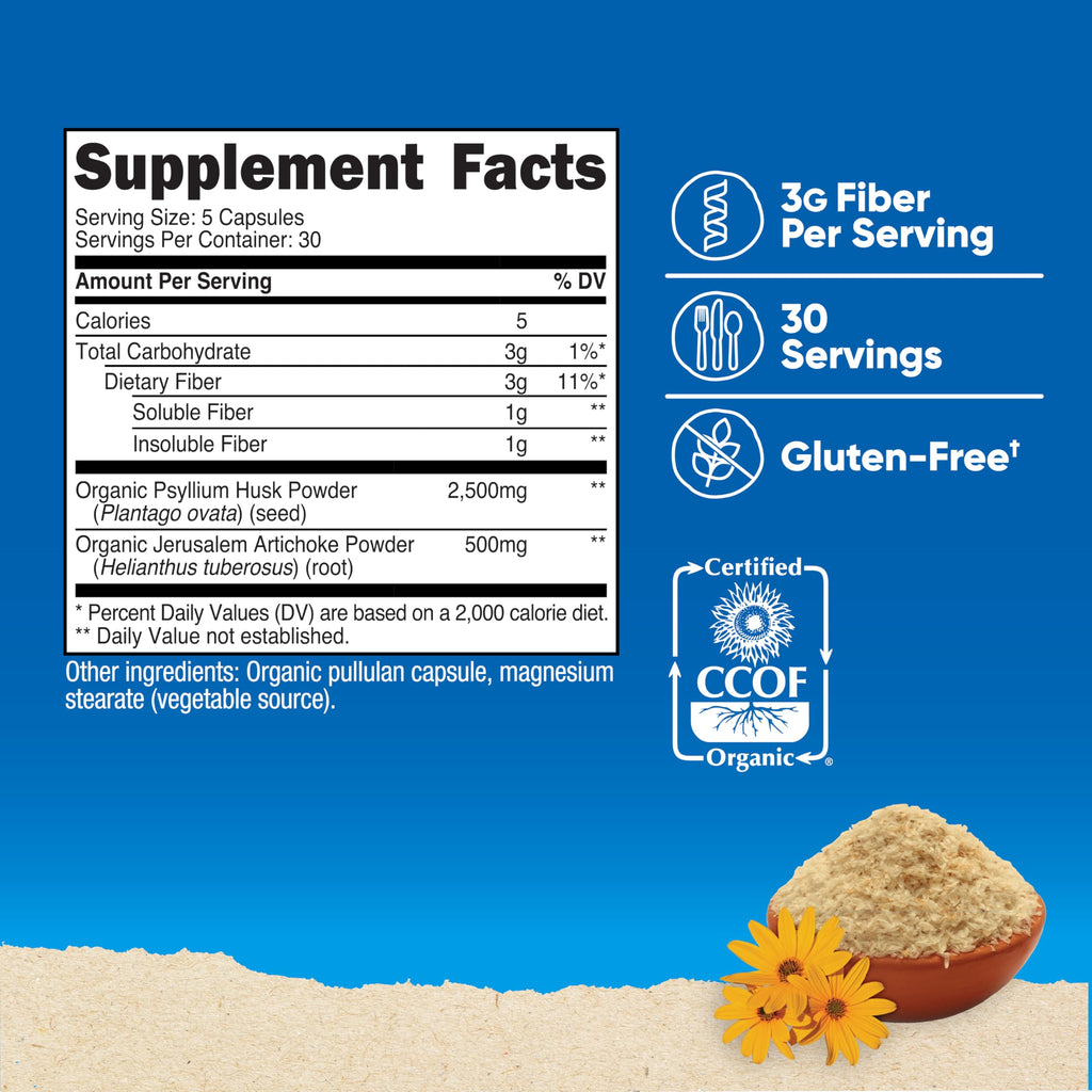 Nutricost Fiber Capsules - CCOF Certified Supplement