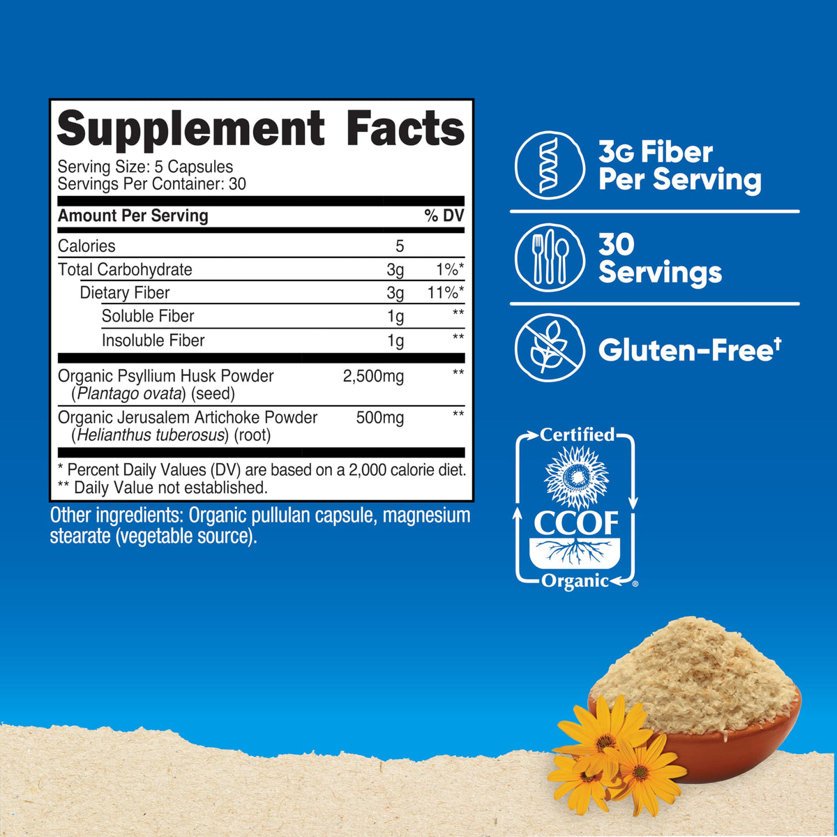 Nutricost Fiber Capsules - CCOF Certified Supplement