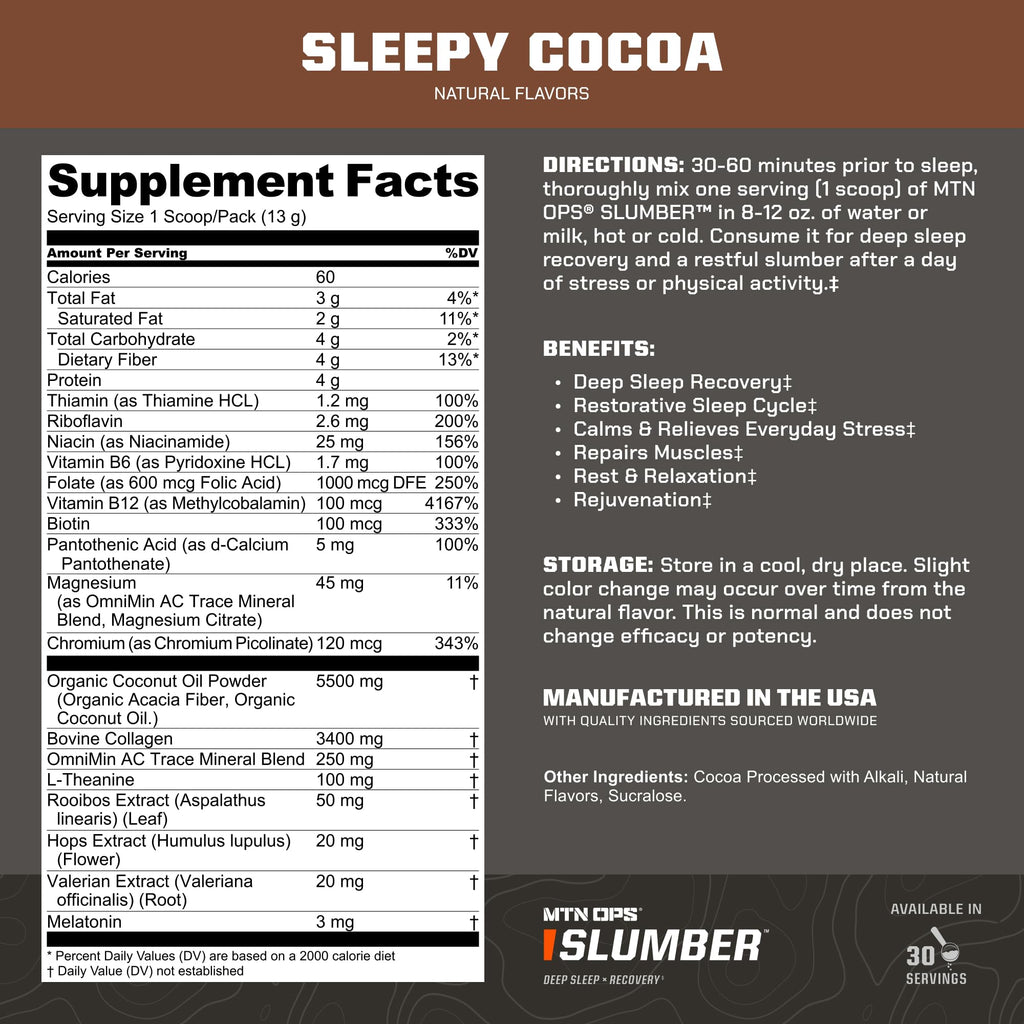 MTN OPS Slumber Sleep Support Powder for Sleep - 11.4 oz - image 3