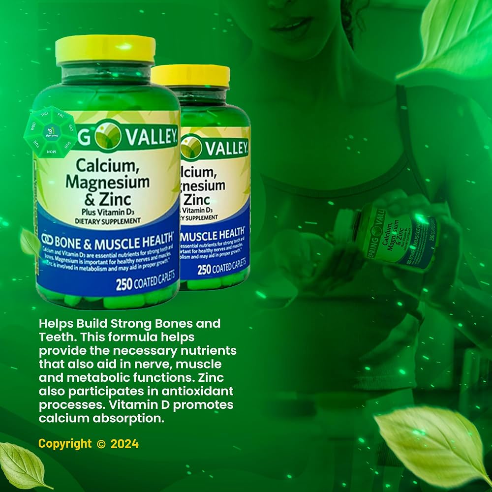 LightSpring Calcium Magnesium Zinc & Vitamin D3 - 250 Caplets - image 5