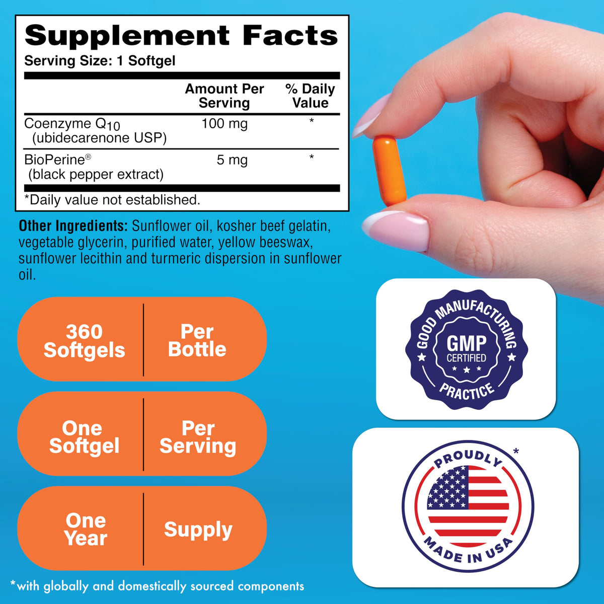 Health Thru Nutrition CoQ-10 100mg with BioPerine