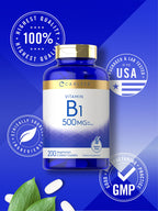 Carlyle Vitamin B1 500mg Thiamine - 200 Vegetarian Caplets - image 5